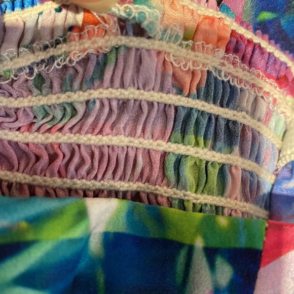 Amanda Uprichard Silk Strapless Geometric Garden Print Mini Dress Florals M - Picture 11 of 17